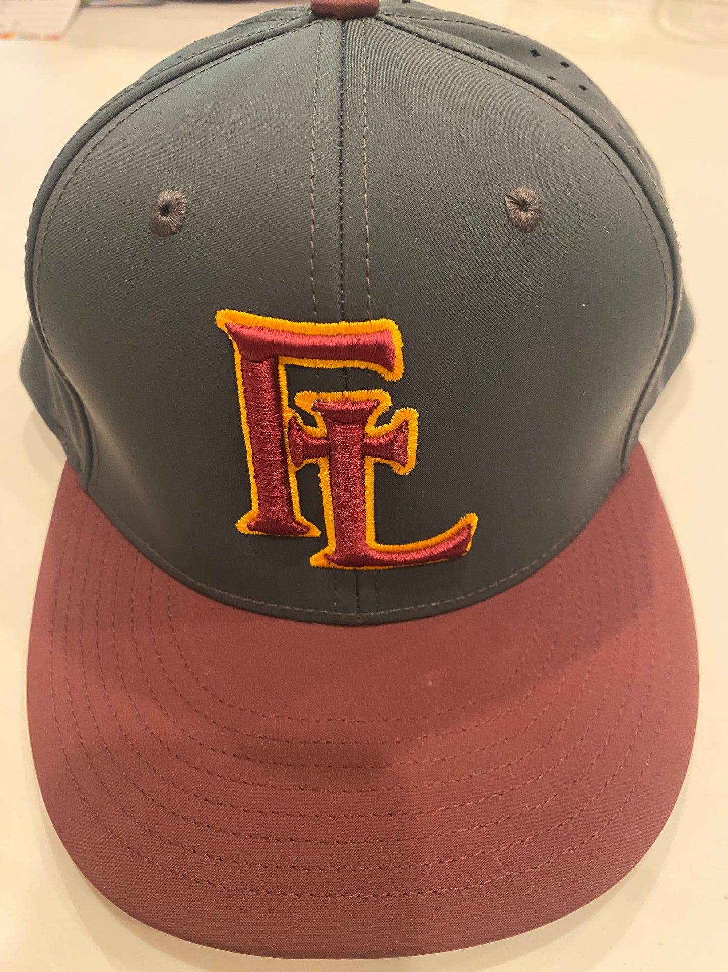 UFTL FALL23 Perforated Flex-Fit Hat Graphite/Maroon/Gold