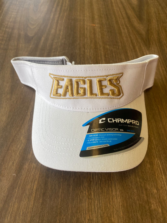 UFTL Eagles Performance Visor White With Vegas Gold Logo