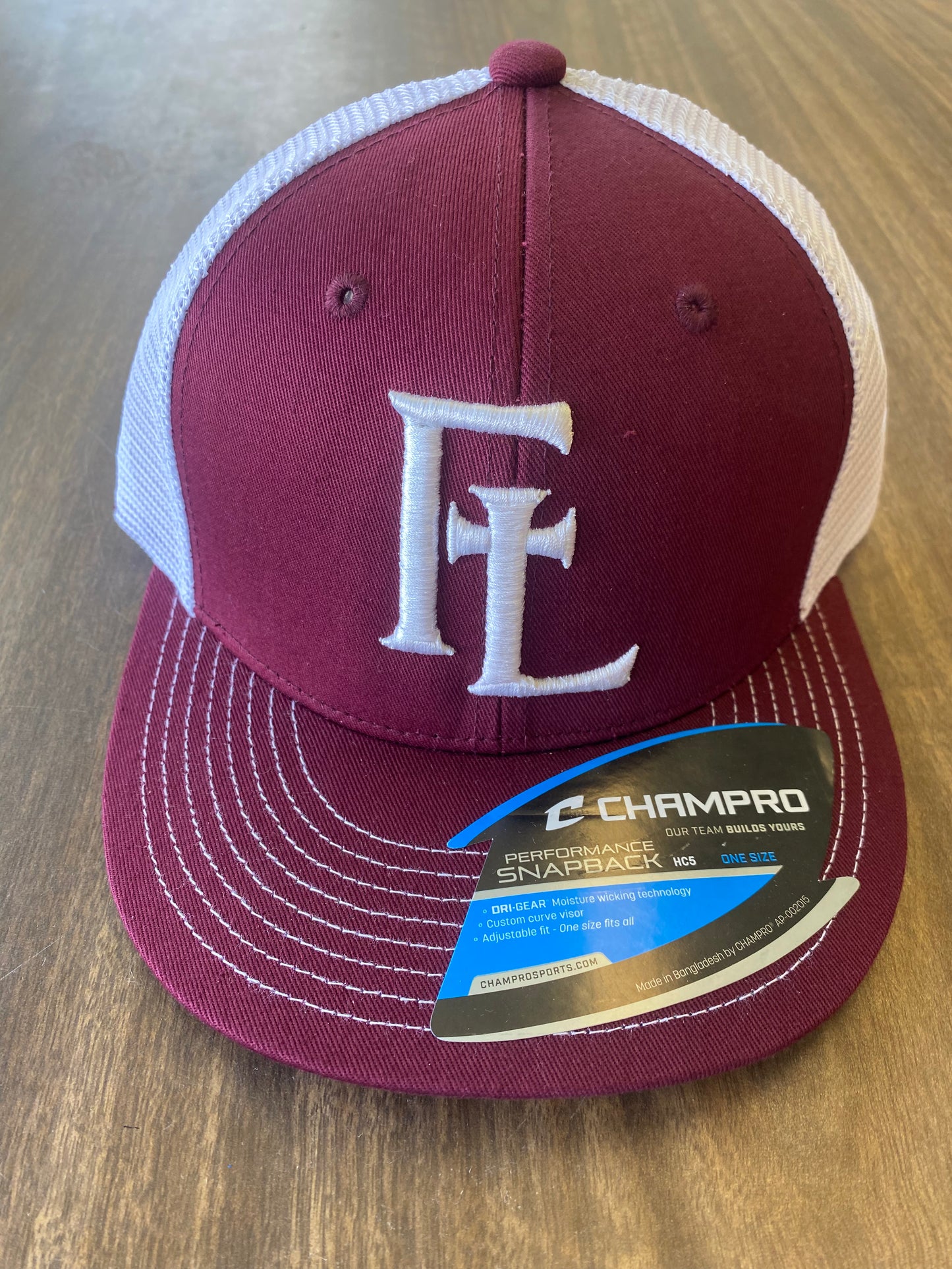 UFTL Performance Trucker Snapback Hat Maroon