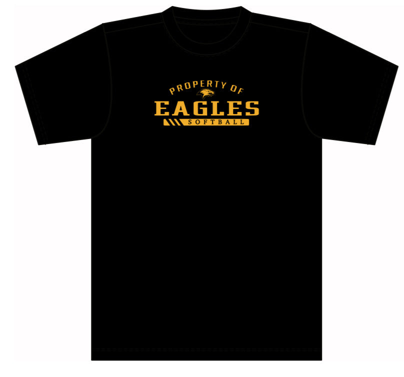 UFTL Softball Short Sleeve Property of Eagles T-Shirt Black